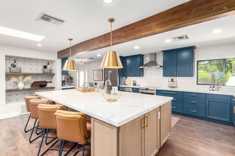 Brand New Updated Chefs Kitchen with Oversized Island with Seating