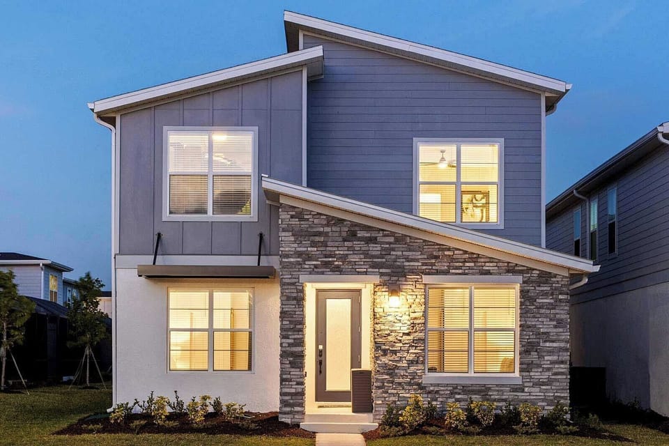 Front View at Twilight