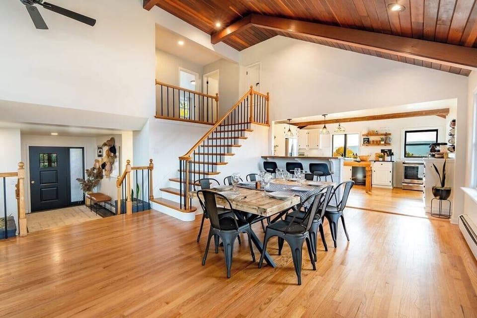 This beautiful dining table seats 8!