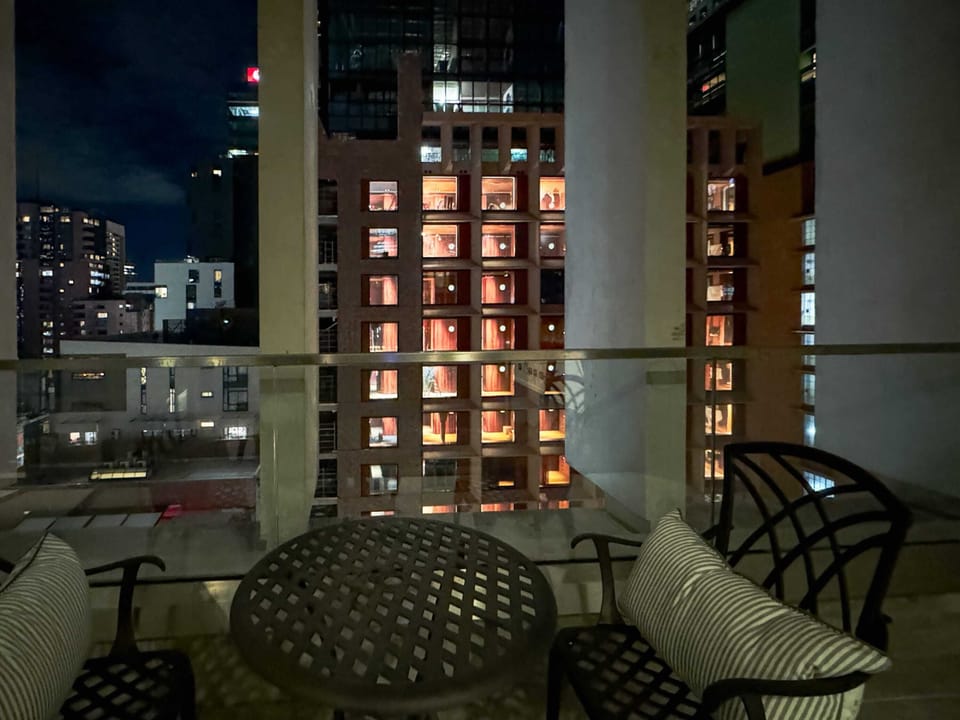Night view at the  balcony