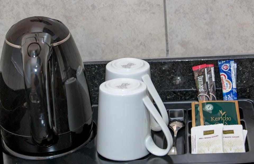 Mini-fridge, microwave, stovetop