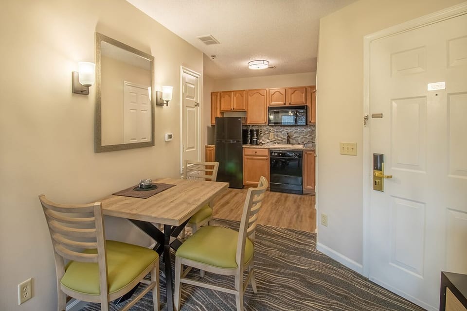 Dining area with seating for up to four people