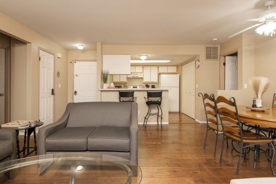 Kitchen Is Open to Living Room And Dinning Table