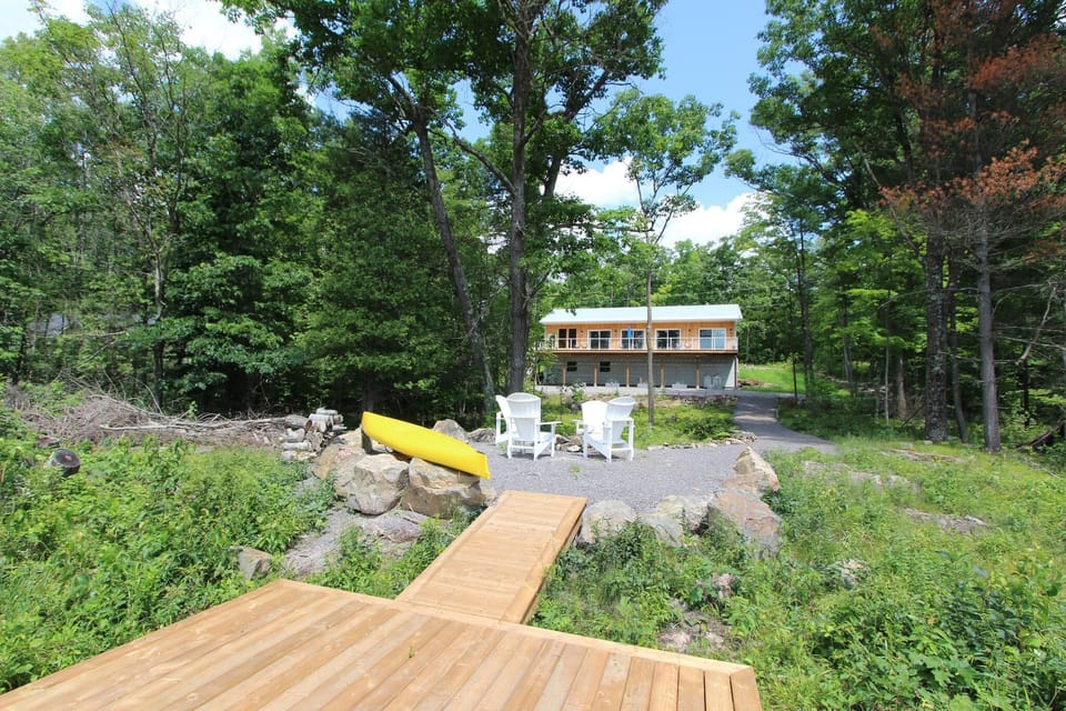 Dock, firepit, boats