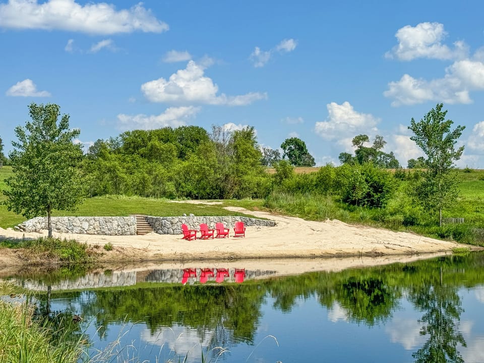 Sand beach with chairs