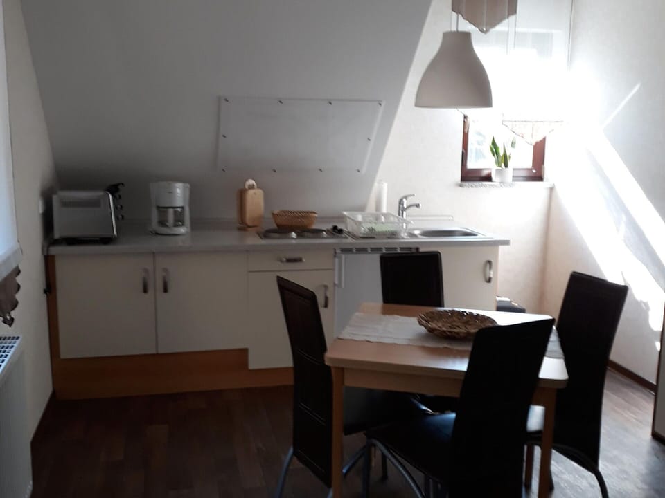 Apartment | Private kitchen | Electric kettle, toaster, highchair