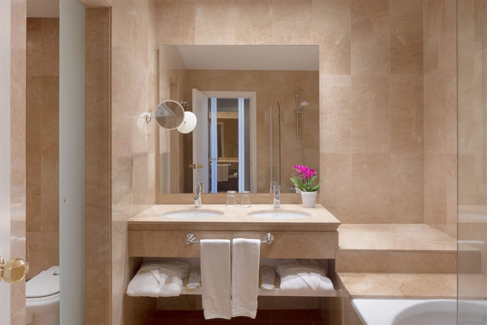 Free toiletries, hair dryer, slippers, bidet