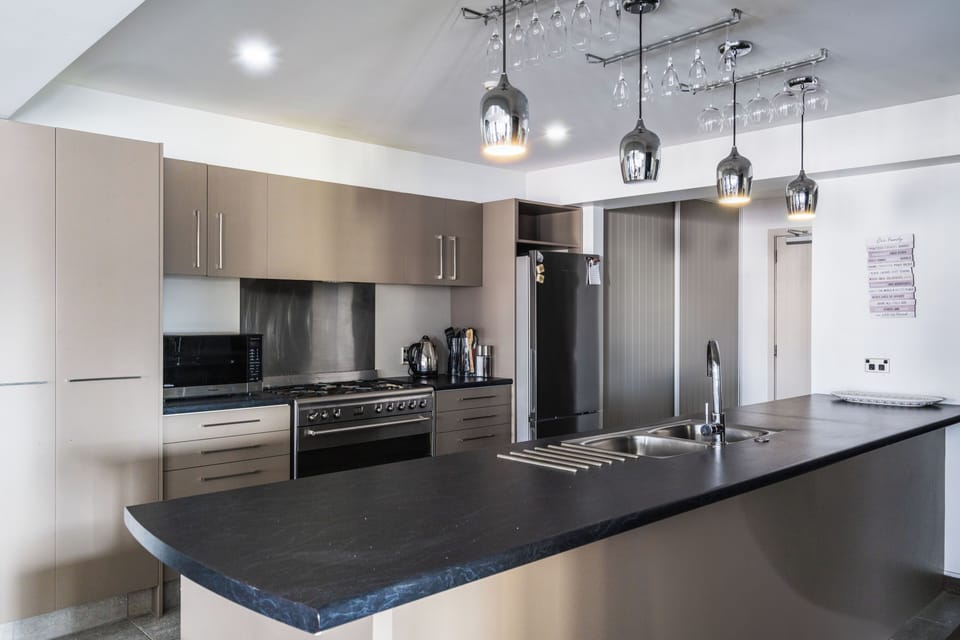 Deluxe Apartment, City View | Private kitchen | Electric kettle, toaster, dining tables