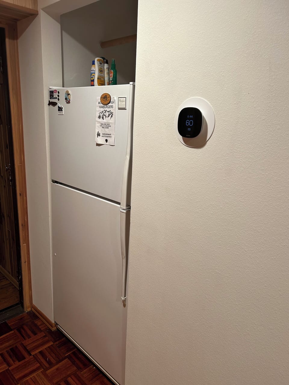Refrigerator Outside Kitchen