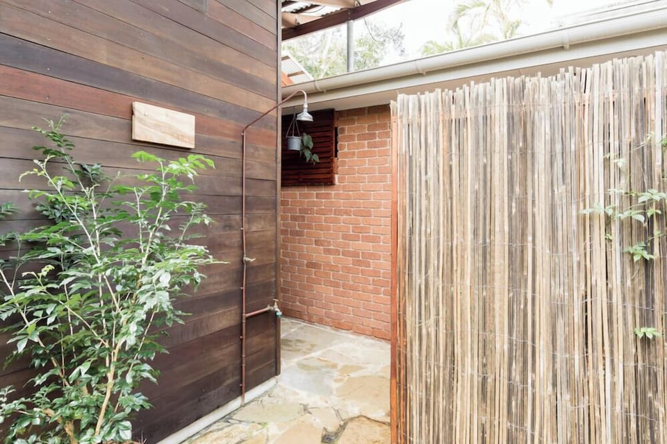 Outdoor shower for post swim rinses