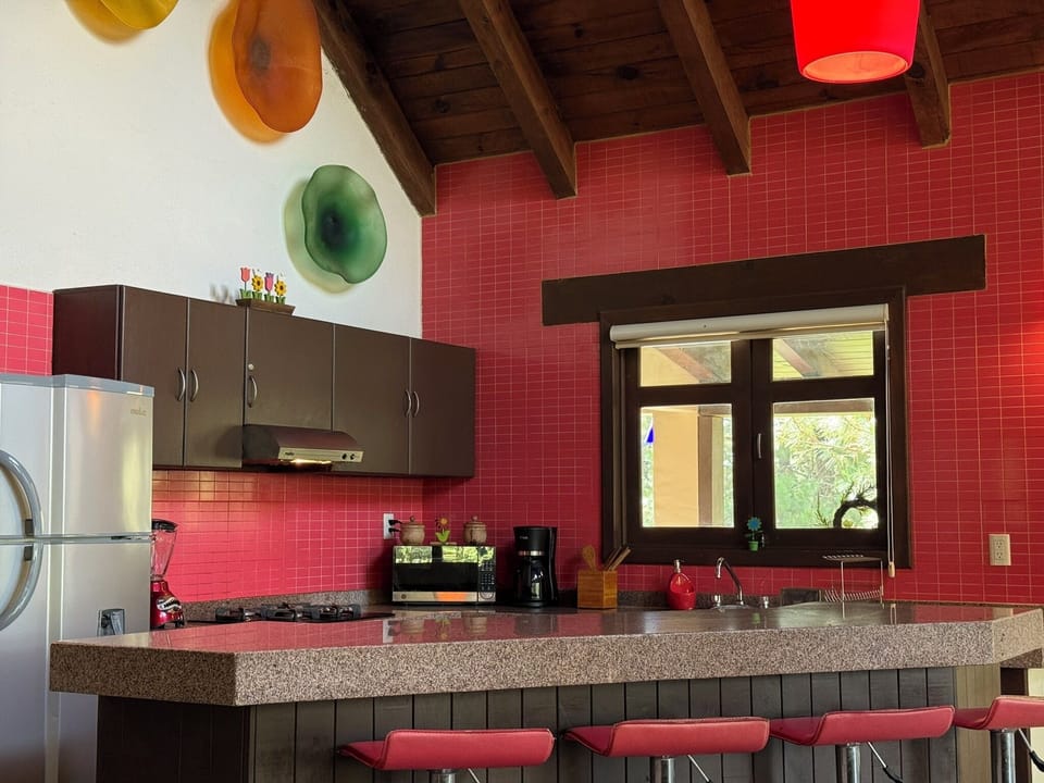 Family Cabin, Mountain View | Private kitchen | Full-size fridge, microwave, dishwasher, blender