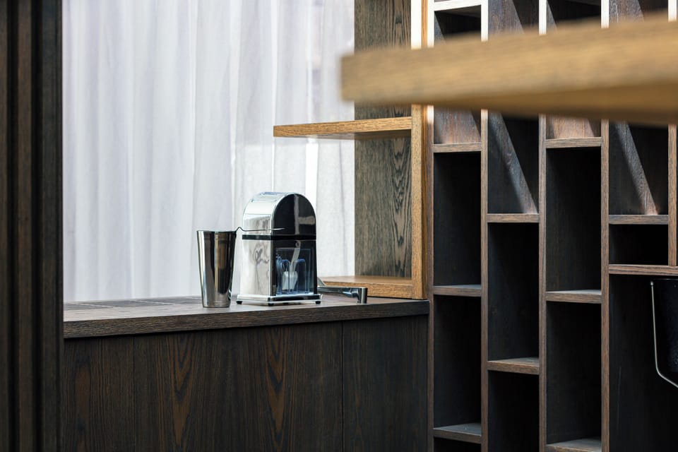 The minibar station is an ideal spot to craft refreshing beverages