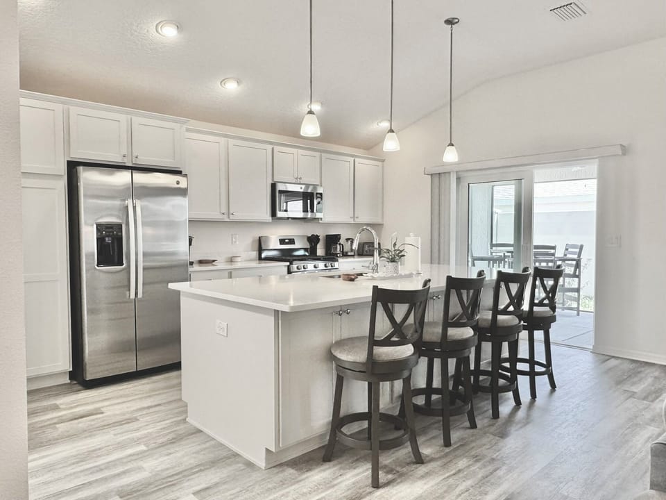 Fully Equipped Kitchen w/ All Cooking Necessities + Fridge w/ Ice/Water Dispenser