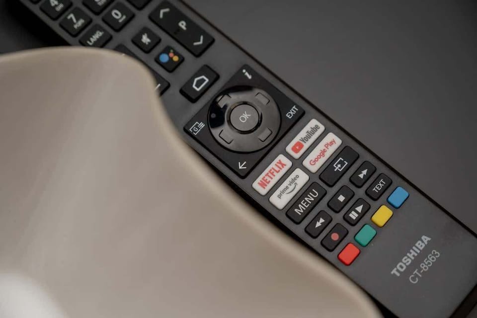 Remote control for the TV.