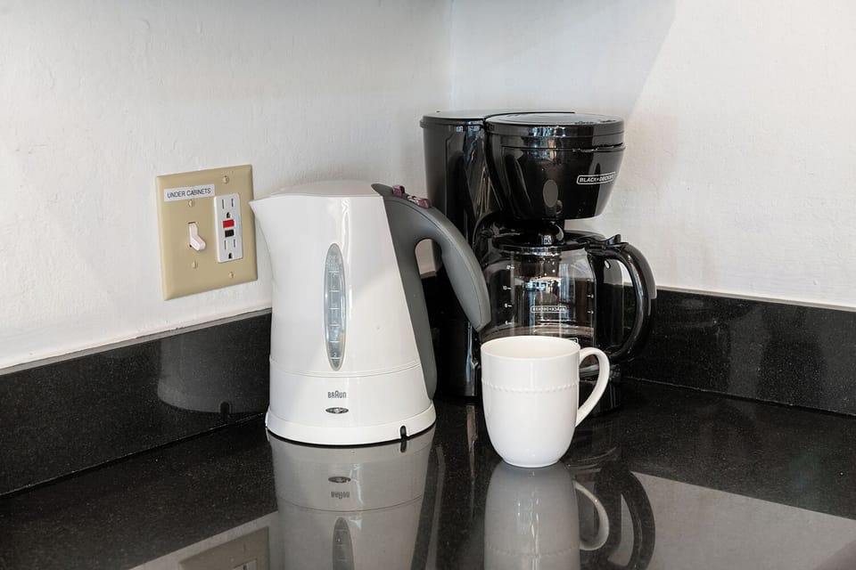 12 Cup Coffee Maker and nearly instant hot water kettle.