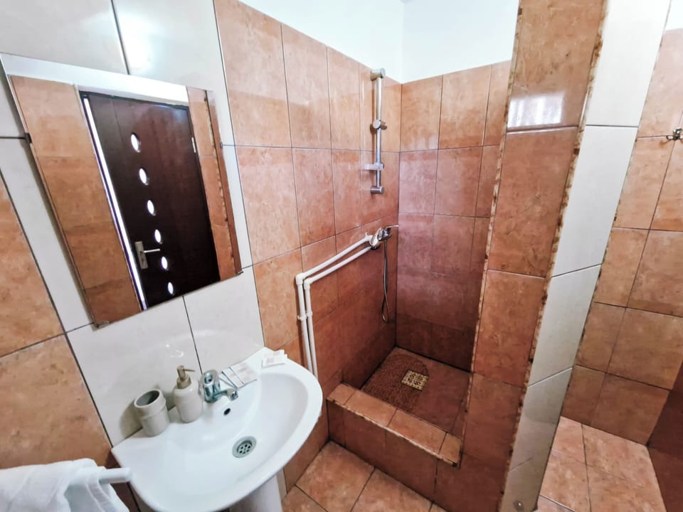 Family Triple Room, Mountain View | Bathroom | Shower, towels, soap, shampoo