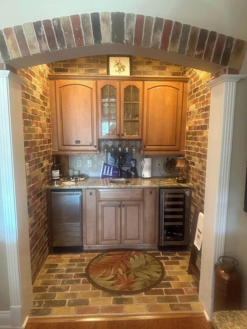 Bar with ice maker and wine cooler