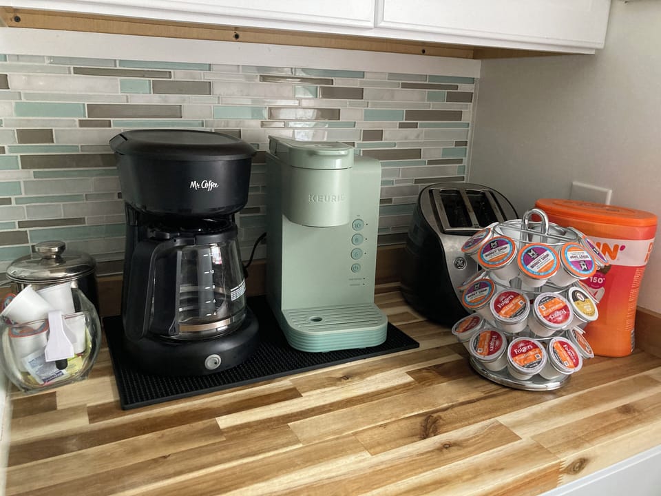 We provide our guests with complimentary coffee, teas and creamers