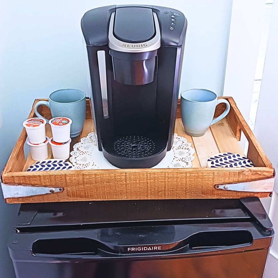 Keurig and mini-fridge