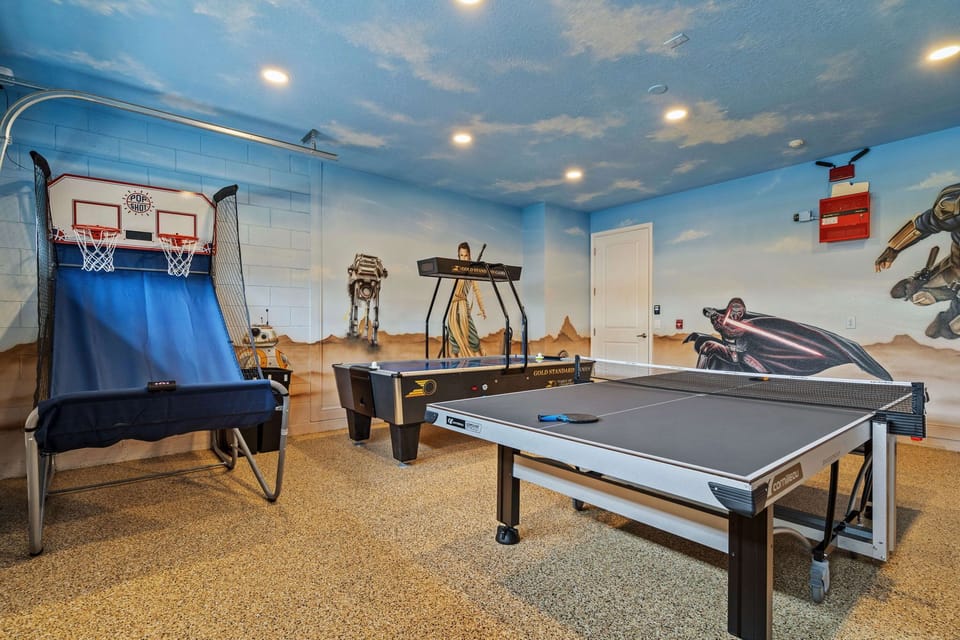 Fully equipped games room for some family friendly competition.