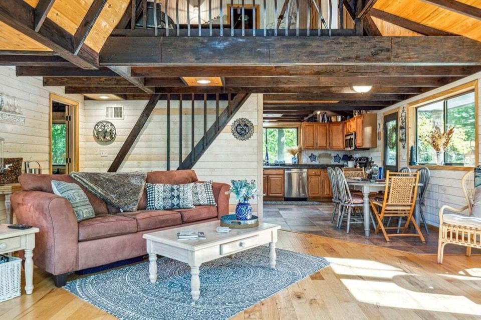 Living room looking into kitchen