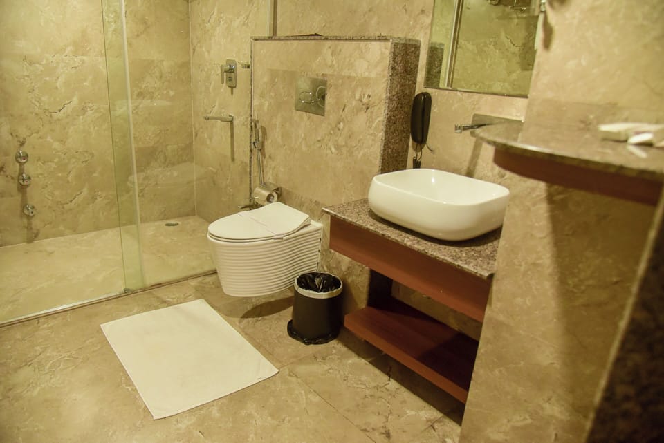 Deluxe Twin Room | Bathroom | Shower, rainfall showerhead, free toiletries, towels