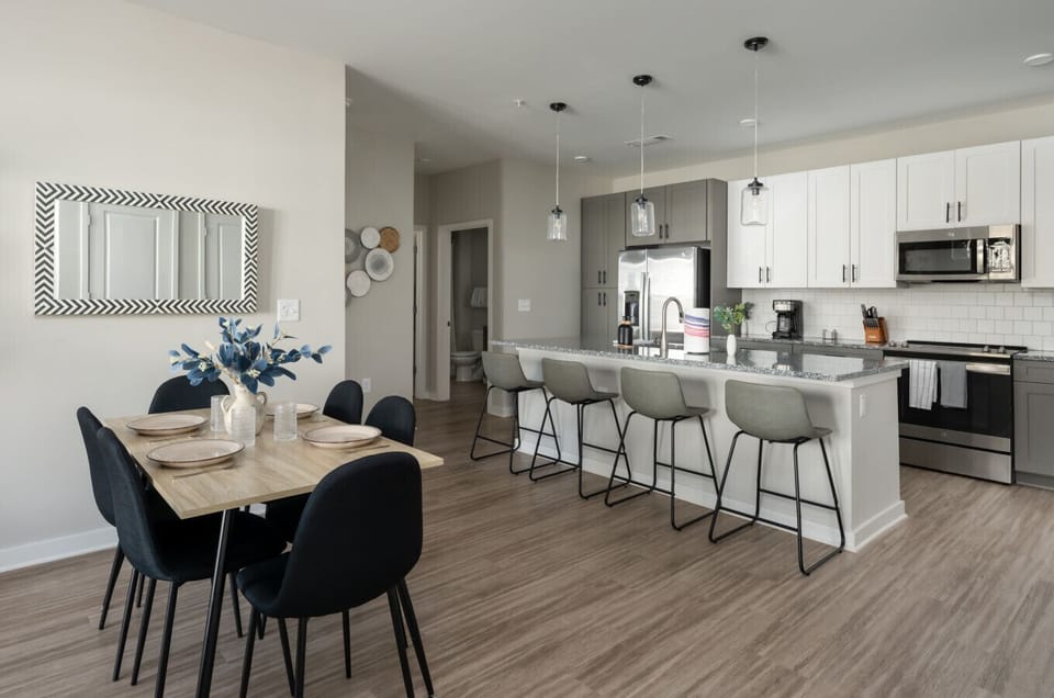 Dining area with modern finishes and thoughtful touches
