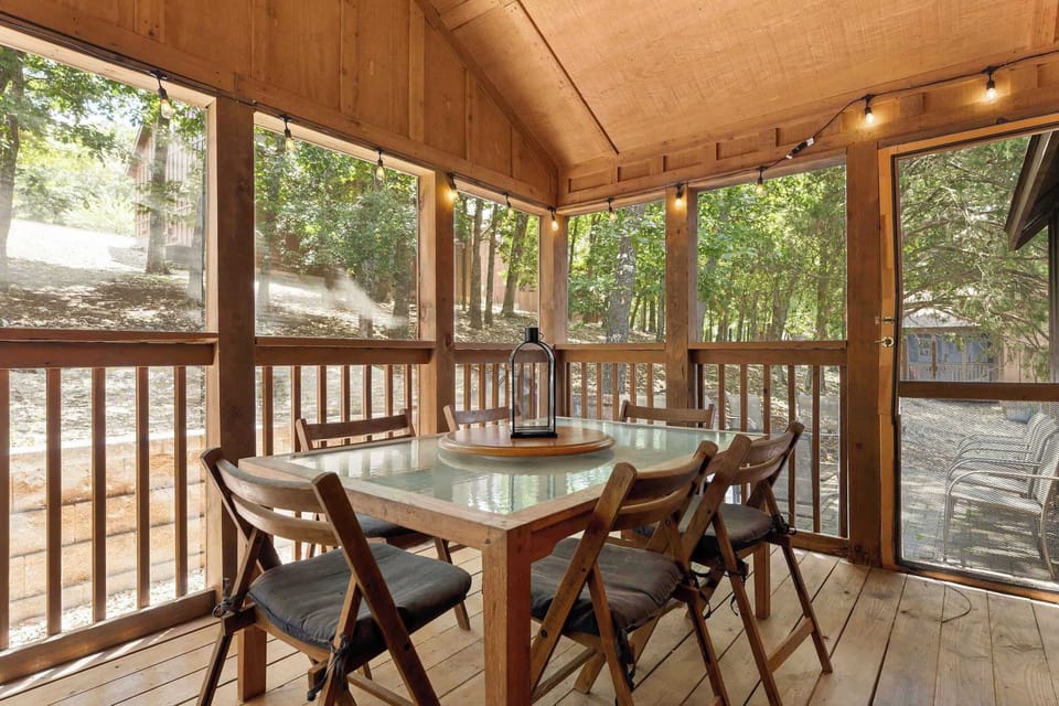 Enjoy a meal outside under the twinkle lights!
