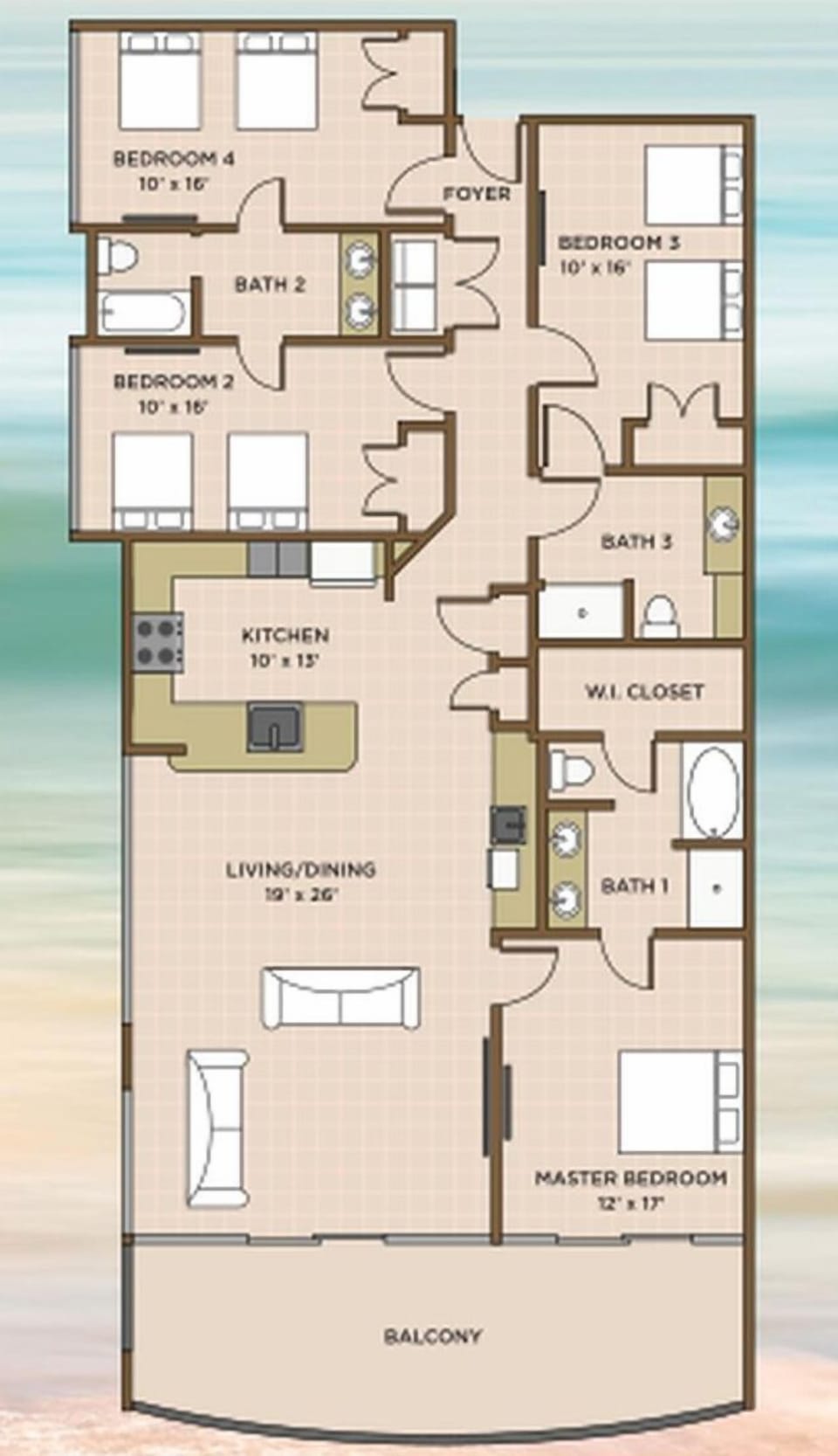 Condo, 4 Bedrooms | Property map