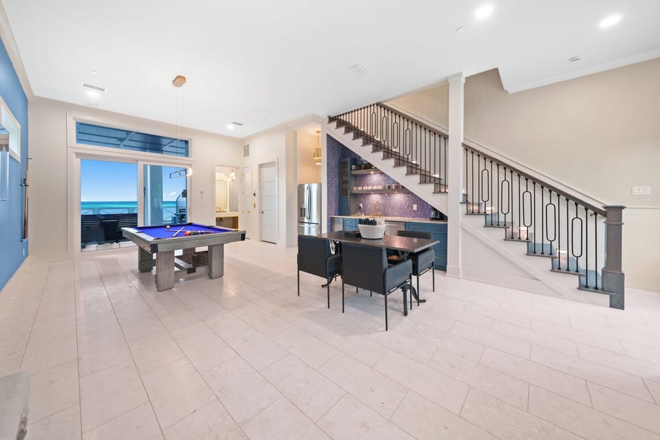 1st Floor Recreational Area with Pool Table and Wet Bar