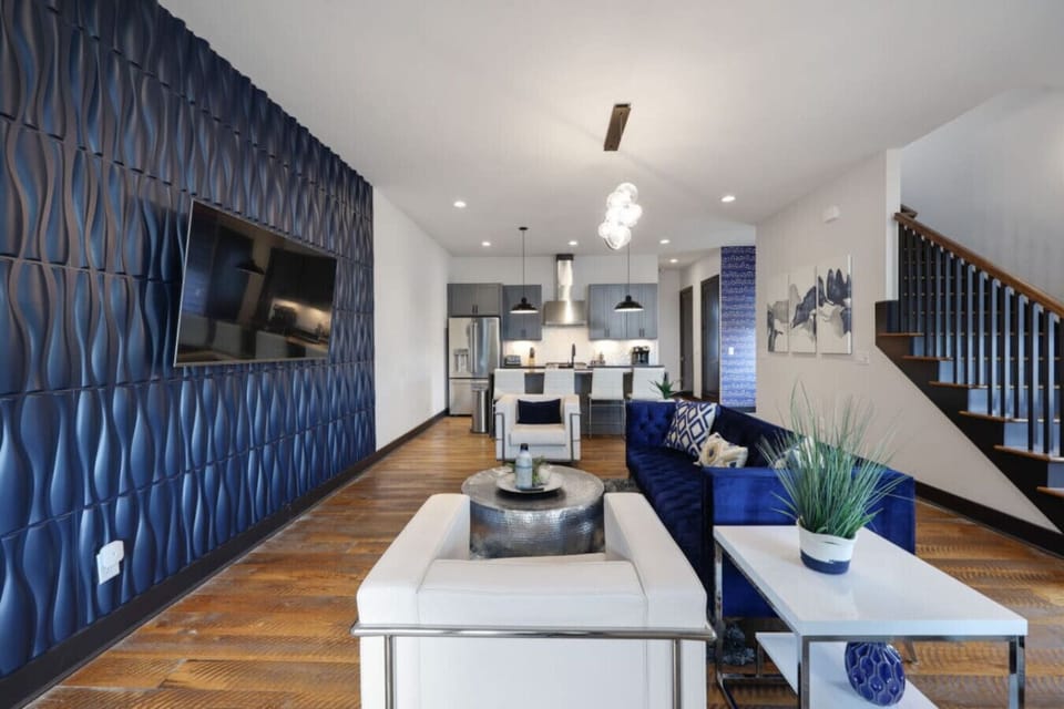 A view from the upper level shows just how spacious and open this home truly feels.