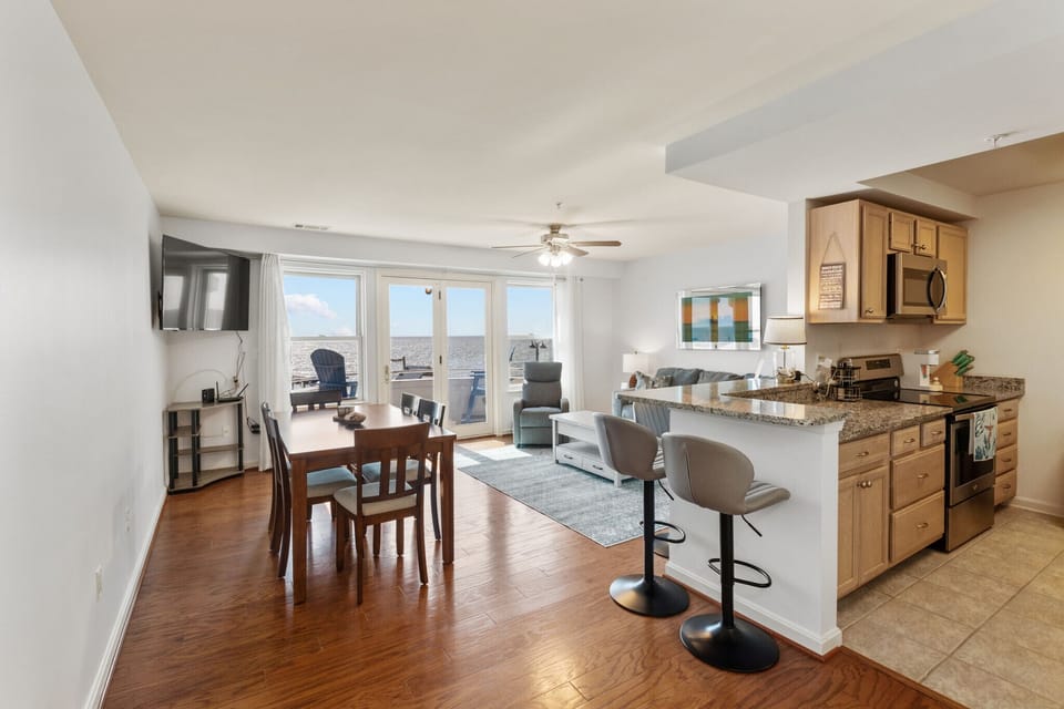 Open-concept living area and kitchen
