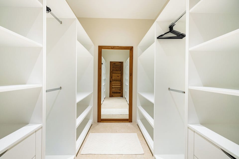Walk-in closet in master bedroom