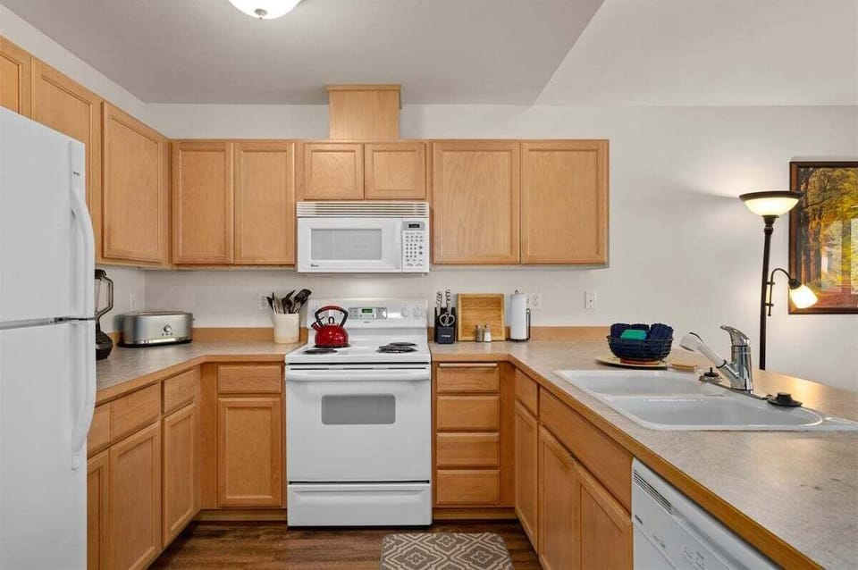 Start the day off with a hearty breakfast prepared in the home's full kitchen