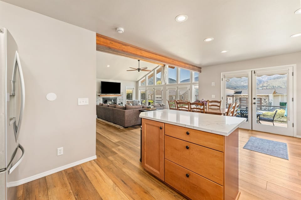 Bar open to living and dining rooms