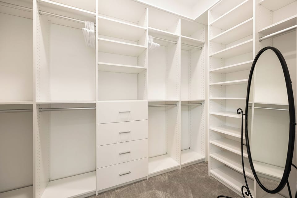 The master bedroom has its own Walk-In Closet, perfect for storing your belongings.