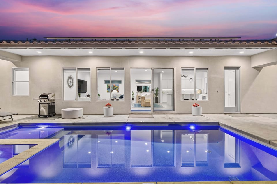 Unwind by the Glowing Pool at Twilight