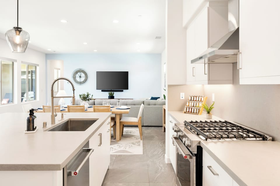 Bright and spacious kitchen perfect for preparing delicious meals.