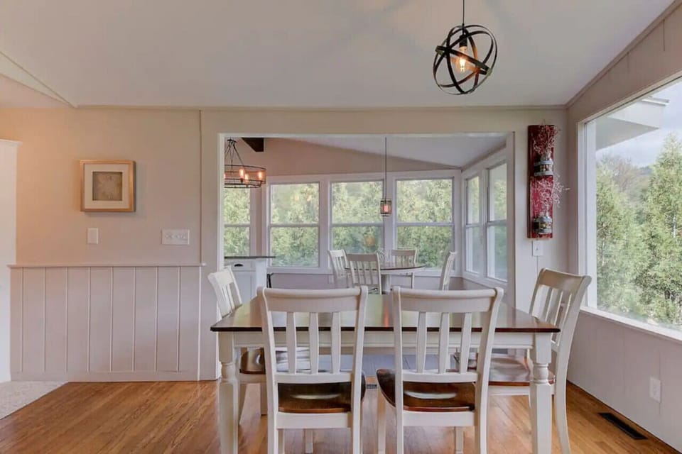 Our dining area, in-between our upstairs den and the kitchen