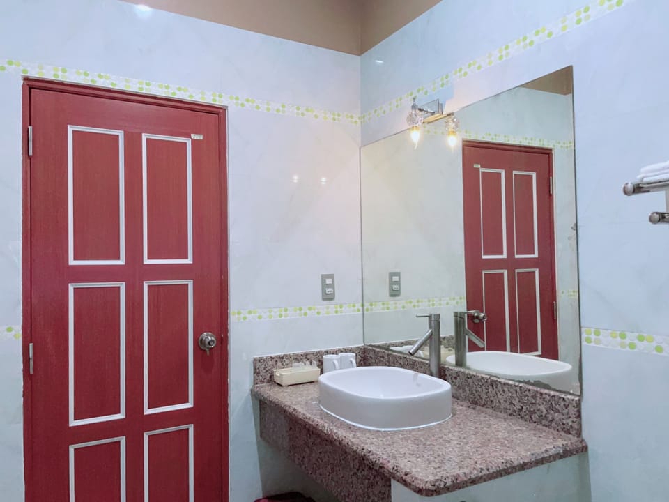 Deluxe Double Room | Bathroom | Shower, hydromassage showerhead, free toiletries, hair dryer