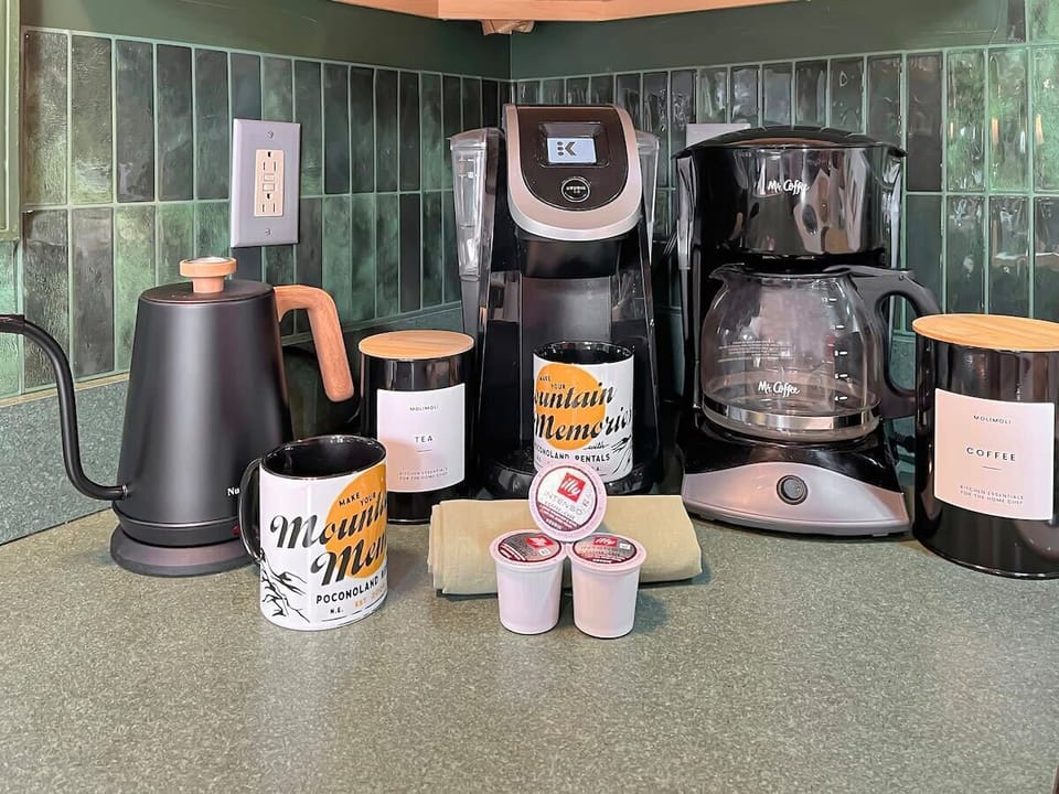 Coffee anyone?  We understand how important is it to start the day with a proper brew, so we have drip, keurig and a kettle for pour-over.  Take your pick!