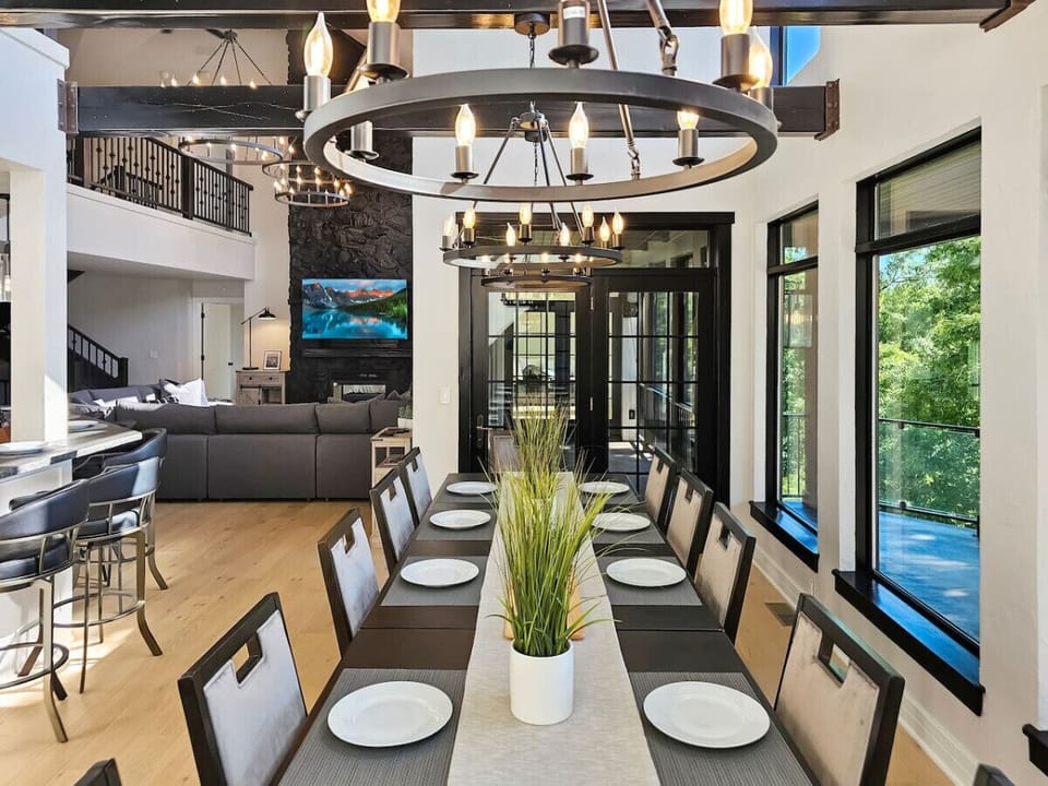 Beautiful dining setup with room for large gatherings and celebrations.