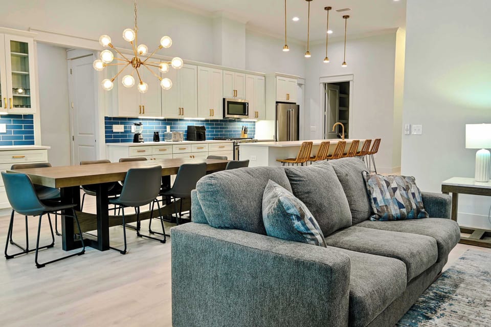 Modern elegance meets cozy comfort in this stunning living and dining space