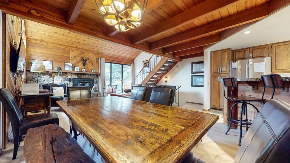 Indoors, Hardwood, Stained Wood, Dining Room, Dining Table