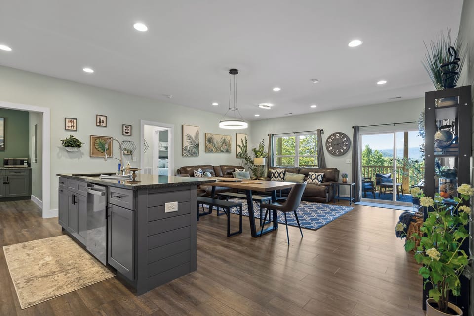 Living room with stunning view of Lookout Mountain