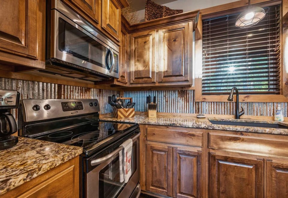 Cook up a storm with our top-of-the-line appliances, including a modern stove and oven.
