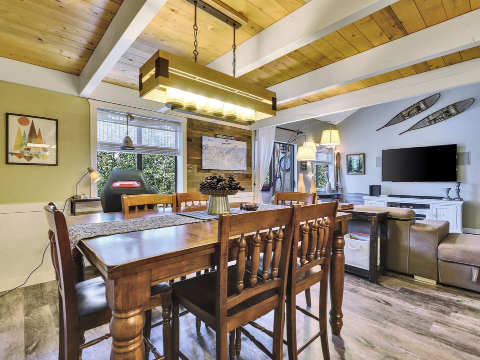 View of Dining Room Dining table, seating for six, chandelier