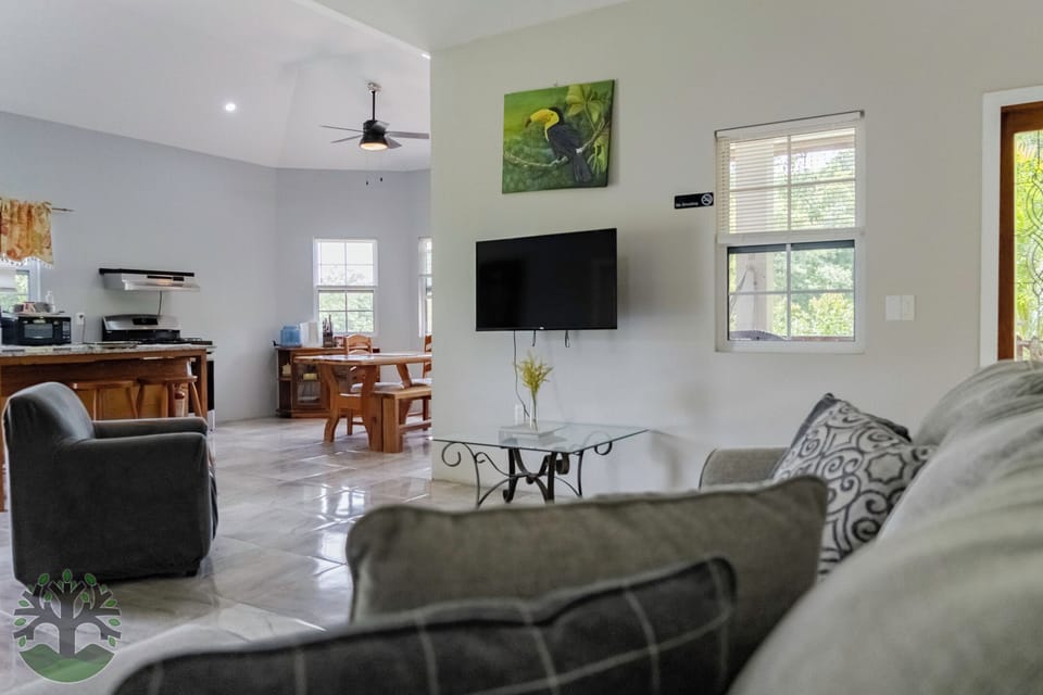 Living room with smart TV.