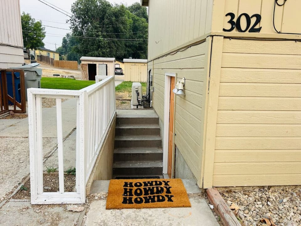 Stairwell down to apartment