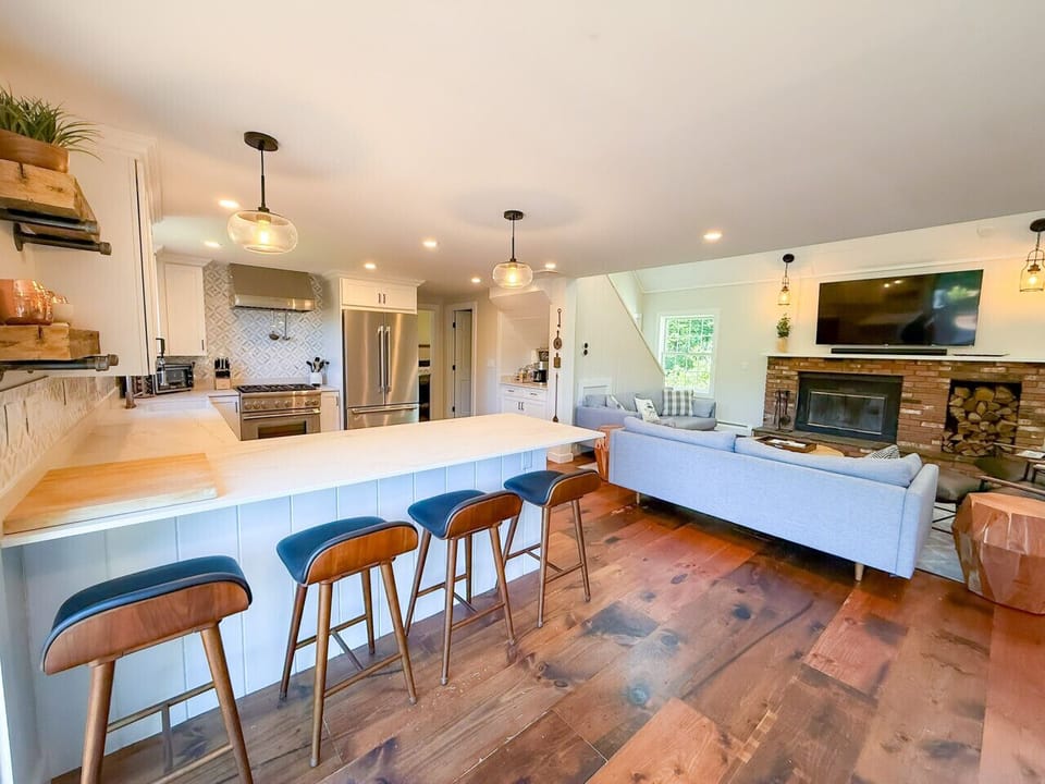 Kitchen open to living room